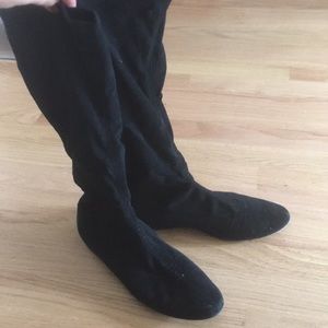 Black knee length boots